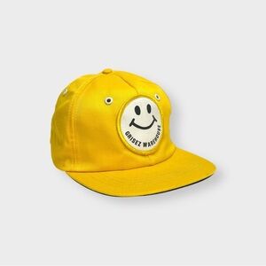 Vtg 80s NOS Grisez Warehouse Smiley Face Patch Snapback Hat Farm Seed Feed Twill
